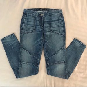 3x1 W1 Low Rise Biker Distressed Fade Jean
